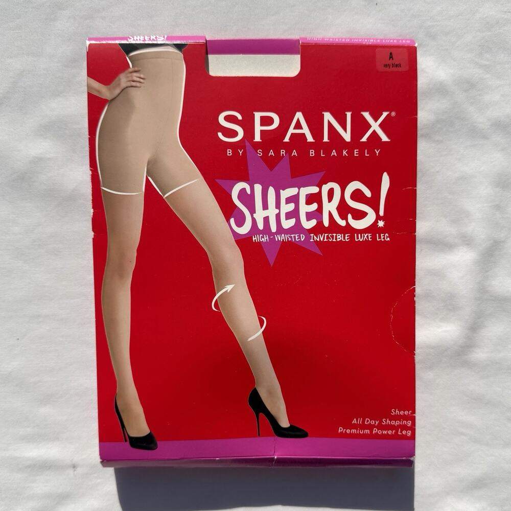 Spanx Sheers Size A Very Black All Day Shaping Premium Power Leg
